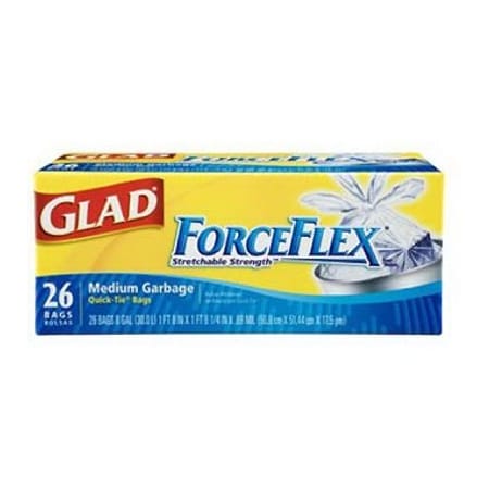 Clorox 26CT, Medium Garbage Bags, White, 8 Gallon,  70403